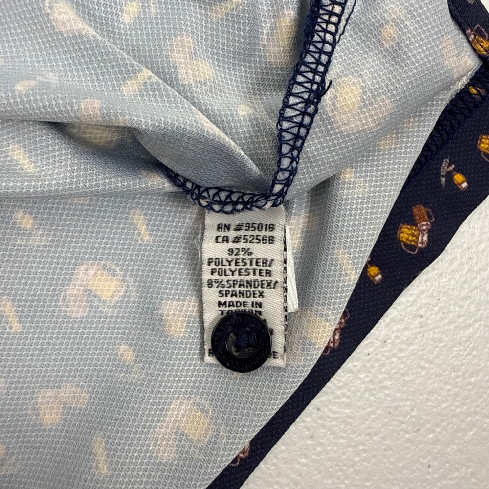 Straight Down Mens XL Beer Mug Print Performance Golf Polo Shirt Navy Blue‎ - Picture 10 of 12